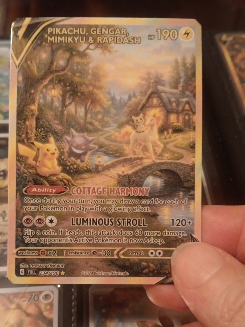 TCG Pikachu, Gengar, Mimikyu & Rapidash Full Art Card – Multicolor